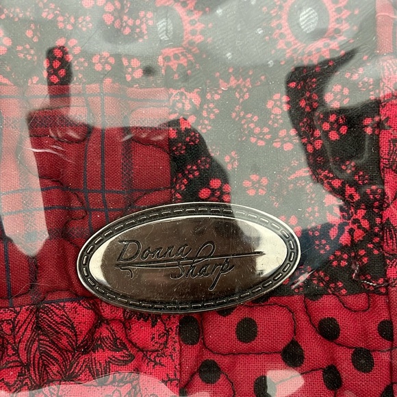 Donna Sharp Quilted Handbag With Plastic Detachable Cover Patchwork 3 Pockets - Picture 5 of 5